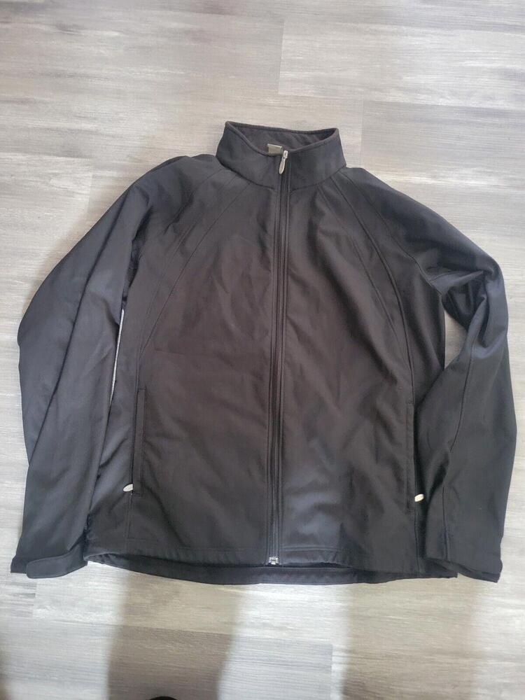 Slazenger Mens Performance Golf Wear Softshell Full Zip Jacket, Black large nike